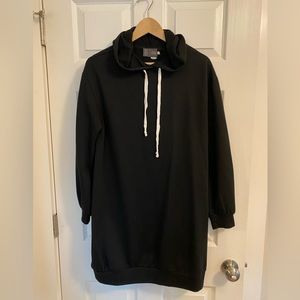 Saturday Sunday black hooded sweatshirt dress.  Size medium.